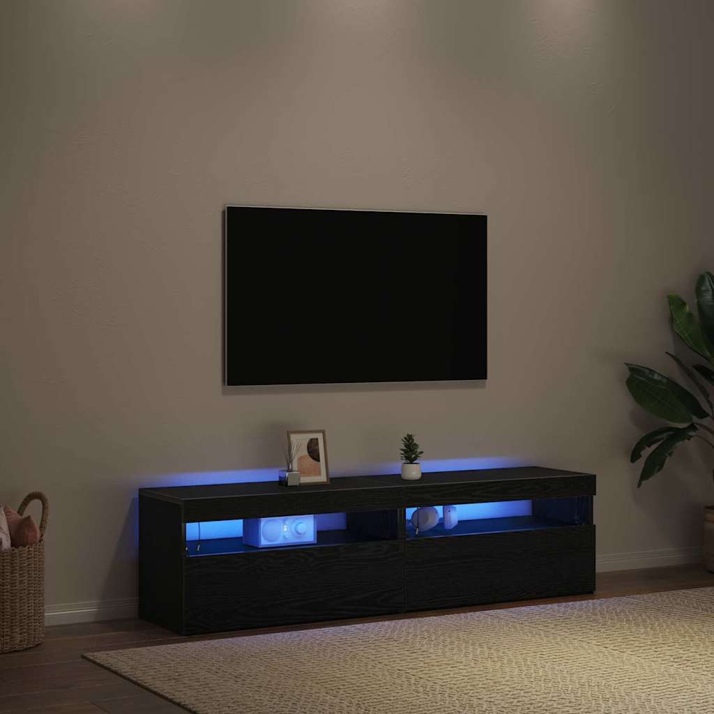 Ντουλάπι TV 2 pcs Μαύρη Οξυά 75 x 35 x 40 εκ. - Pakobazaar