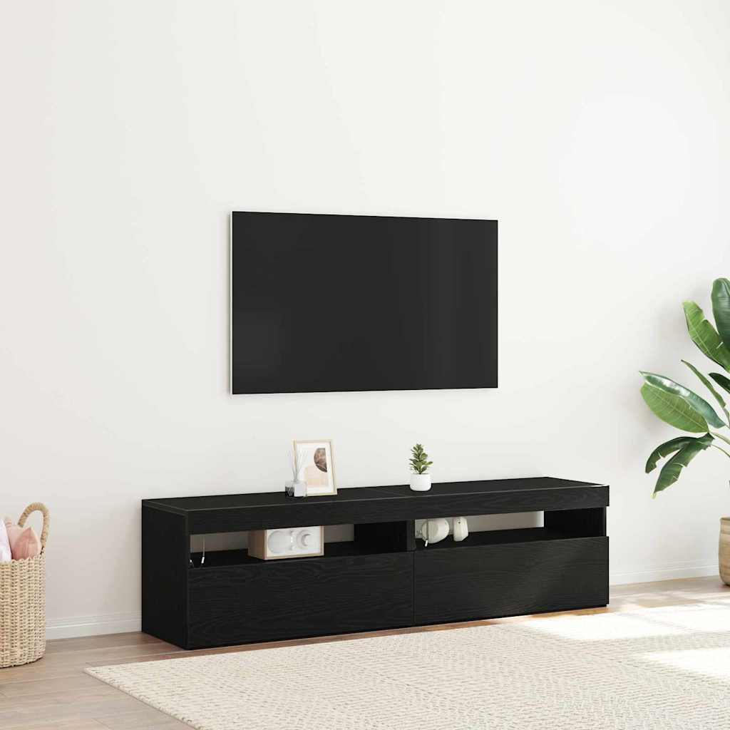Ντουλάπι TV 2 pcs Μαύρη Οξυά 75 x 35 x 40 εκ. - Pakobazaar