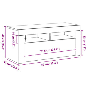Ντουλάπι TV Μαύρη Οξυά 90 x 35 x 40 εκ. Επεξεργασμένο ξύλο - Pakobazaar