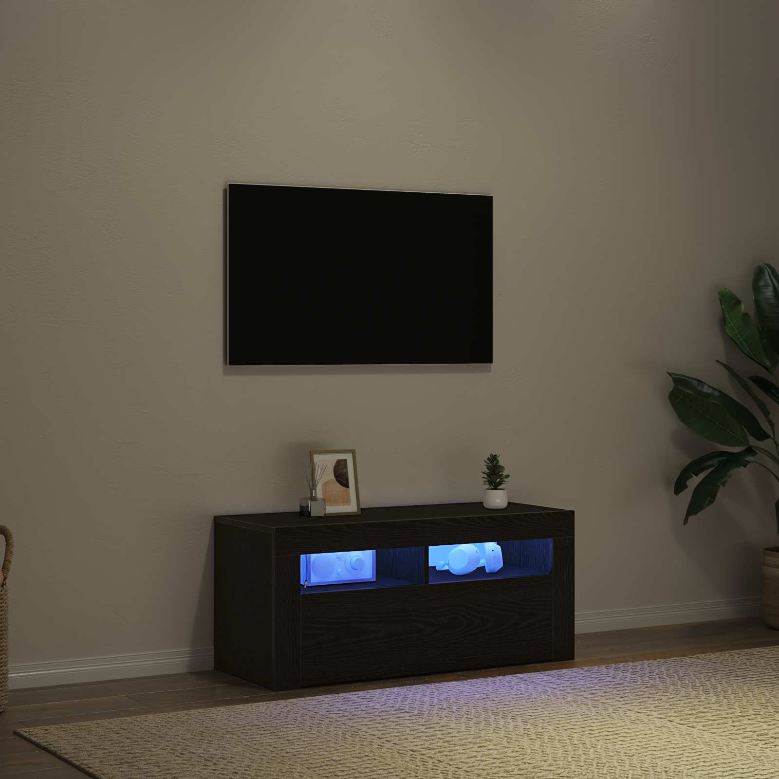 Ντουλάπι TV Μαύρη Οξυά 90 x 39 x 30 εκ. Επεξεργασμένο ξύλο - Pakobazaar