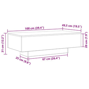 Τραπεζάκι σαλονιού Μαύρη Οξυά 100 x 49,5 x 31 cm