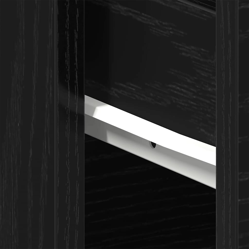 Κομοδίνο 2 pcs Μαύρη Οξυά 40 x 30 x 39 εκ Επεξεργασμένο ξύλο