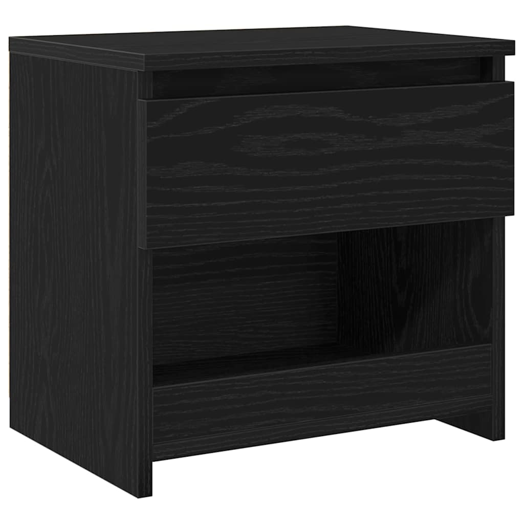 Κομοδίνο 2 pcs Μαύρη Οξυά 40 x 30 x 39 εκ Επεξεργασμένο ξύλο
