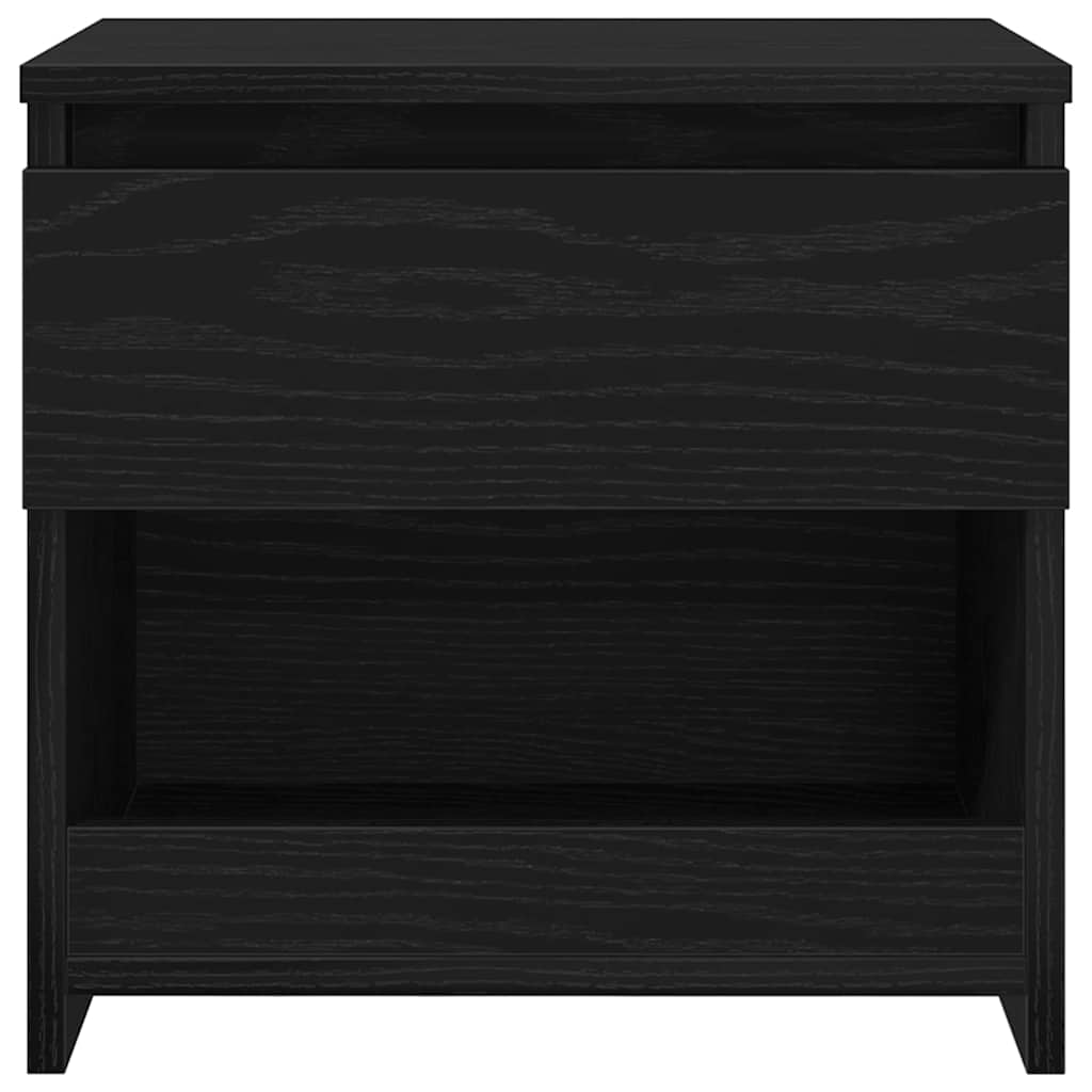 Κομοδίνο 2 pcs Μαύρη Οξυά 40 x 30 x 39 εκ Επεξεργασμένο ξύλο