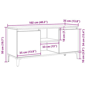 Ντουλάπι TV 102 x 35 x 50 εκ. Μαύρη Οξυά Επεξεργασμένο Ξύλο
