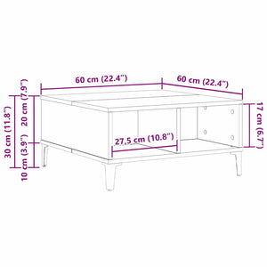 Τραπεζάκι σαλονιού Παλιό Ξύλο 60 x 60 x 30 cm