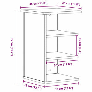 Βοηθητικό ντουλάπι Μαύρη Οξυά 35 x 35 x 55 εκ.
