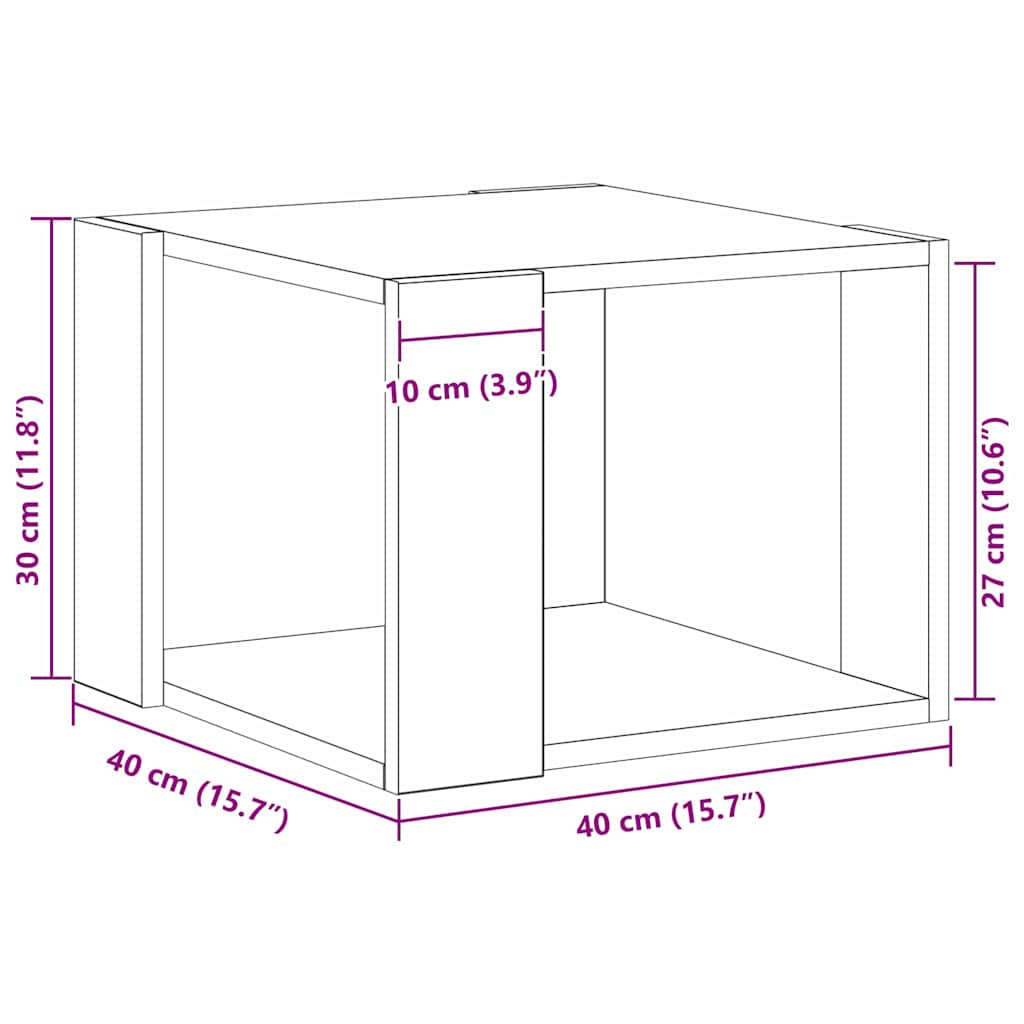 Τραπεζάκι σαλονιού Μαύρη Οξυά 40 x 40 x 30 cm