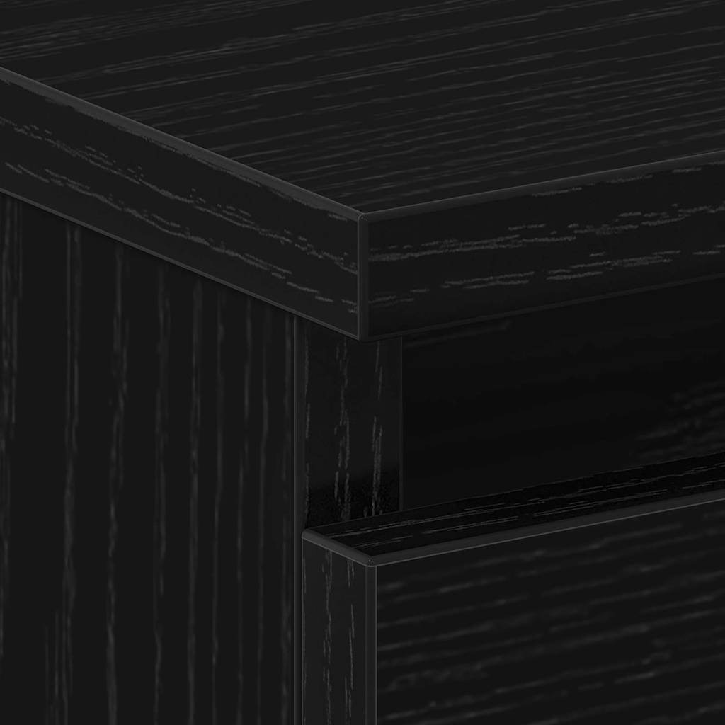 Κομοδίνο 2 pcs Μαύρη Οξυά 50 x 40 x 43,5 εκ. Επεξεργασμένο ξύλο - Pakobazaar