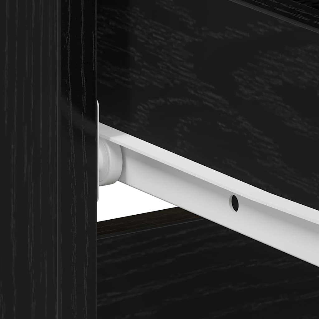 Κομοδίνο 2 pcs Μαύρη Οξυά 50 x 40 x 43,5 εκ. Επεξεργασμένο ξύλο - Pakobazaar