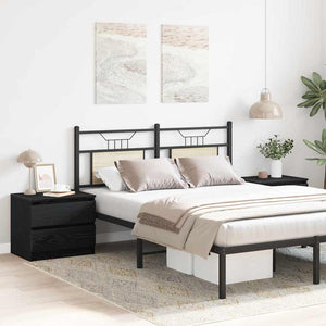 Κομοδίνο 2 pcs Μαύρη Οξυά 50 x 40 x 43,5 εκ. Επεξεργασμένο ξύλο - Pakobazaar