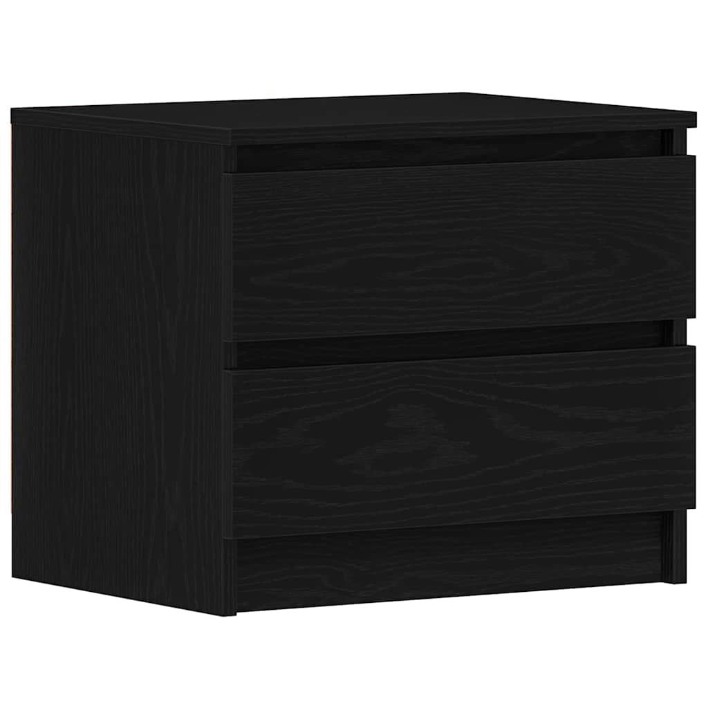 Κομοδίνο 2 pcs Μαύρη Οξυά 50 x 40 x 43,5 εκ. Επεξεργασμένο ξύλο - Pakobazaar