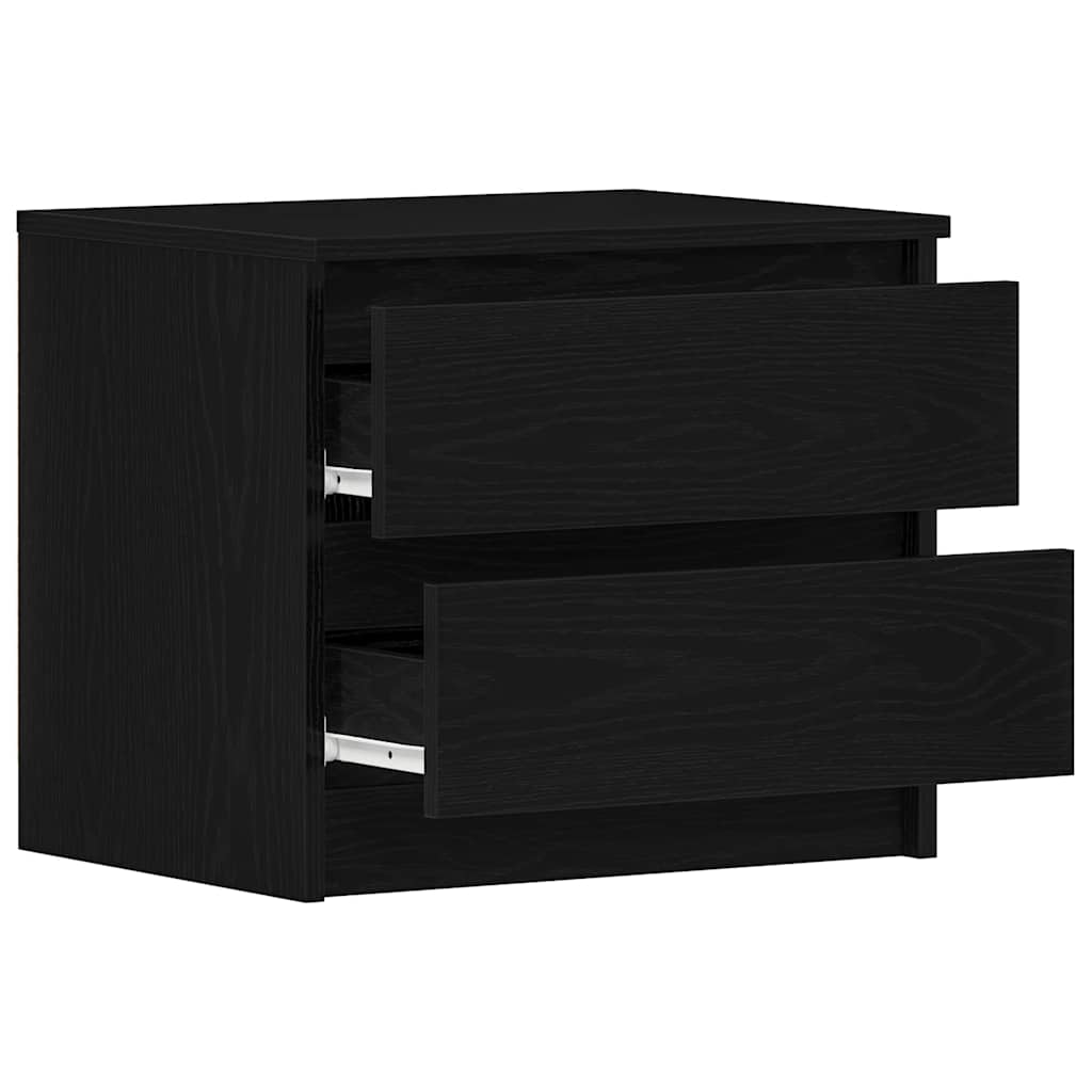 Κομοδίνο 2 pcs Μαύρη Οξυά 50 x 40 x 43,5 εκ. Επεξεργασμένο ξύλο - Pakobazaar