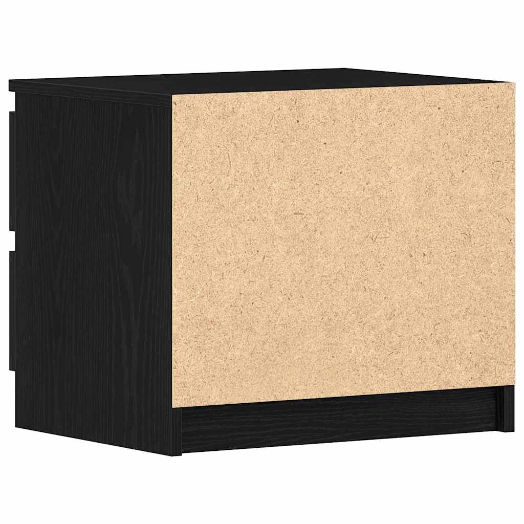 Κομοδίνο 2 pcs Μαύρη Οξυά 50 x 40 x 43,5 εκ. Επεξεργασμένο ξύλο - Pakobazaar