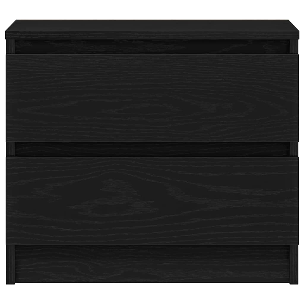 Κομοδίνο 2 pcs Μαύρη Οξυά 50 x 40 x 43,5 εκ. Επεξεργασμένο ξύλο - Pakobazaar