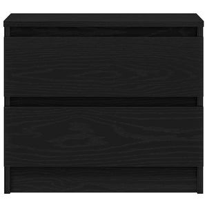 Κομοδίνο 2 pcs Μαύρη Οξυά 50 x 40 x 43,5 εκ. Επεξεργασμένο ξύλο - Pakobazaar