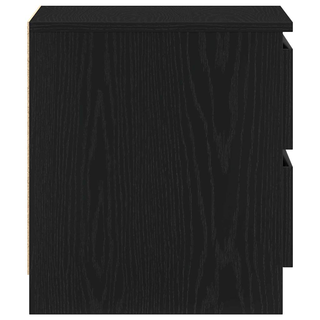 Κομοδίνο 2 pcs Μαύρη Οξυά 50 x 40 x 43,5 εκ. Επεξεργασμένο ξύλο - Pakobazaar