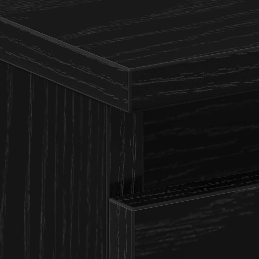 Κομοδίνο 2 pcs Μαύρη Οξυά 40 x 35 x 62,5 εκ. Επεξεργασμένο ξύλο - Pakobazaar