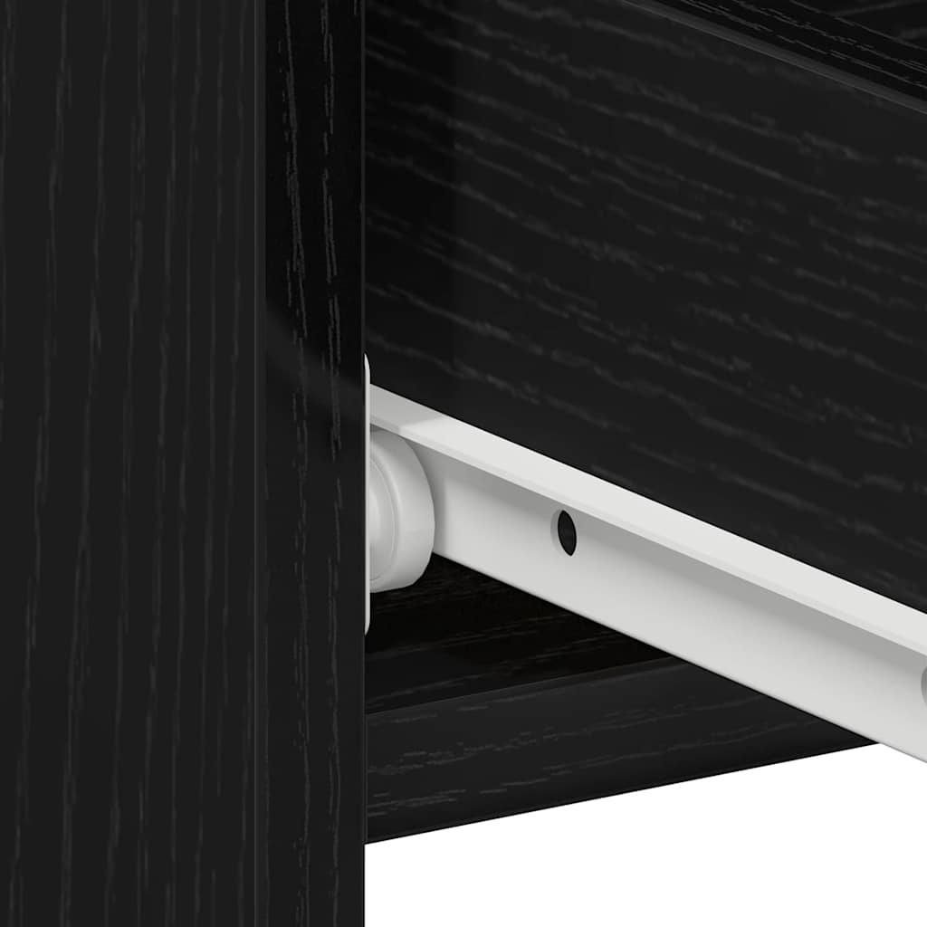 Κομοδίνο 2 pcs Μαύρη Οξυά 40 x 35 x 62,5 εκ. Επεξεργασμένο ξύλο - Pakobazaar