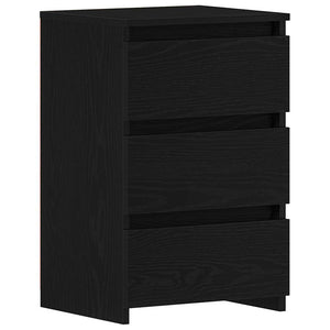 Κομοδίνο 2 pcs Μαύρη Οξυά 40 x 35 x 62,5 εκ. Επεξεργασμένο ξύλο - Pakobazaar