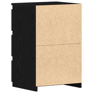 Κομοδίνο 2 pcs Μαύρη Οξυά 40 x 35 x 62,5 εκ. Επεξεργασμένο ξύλο - Pakobazaar
