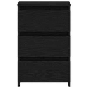 Κομοδίνο 2 pcs Μαύρη Οξυά 40 x 35 x 62,5 εκ. Επεξεργασμένο ξύλο - Pakobazaar