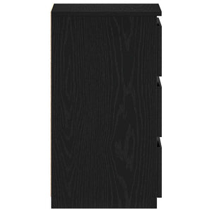 Κομοδίνο 2 pcs Μαύρη Οξυά 40 x 35 x 62,5 εκ. Επεξεργασμένο ξύλο - Pakobazaar