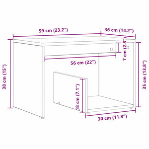 Τραπεζάκι Πλευράς Μαύρη Οξυά 59 x 36 x 38 εκ.