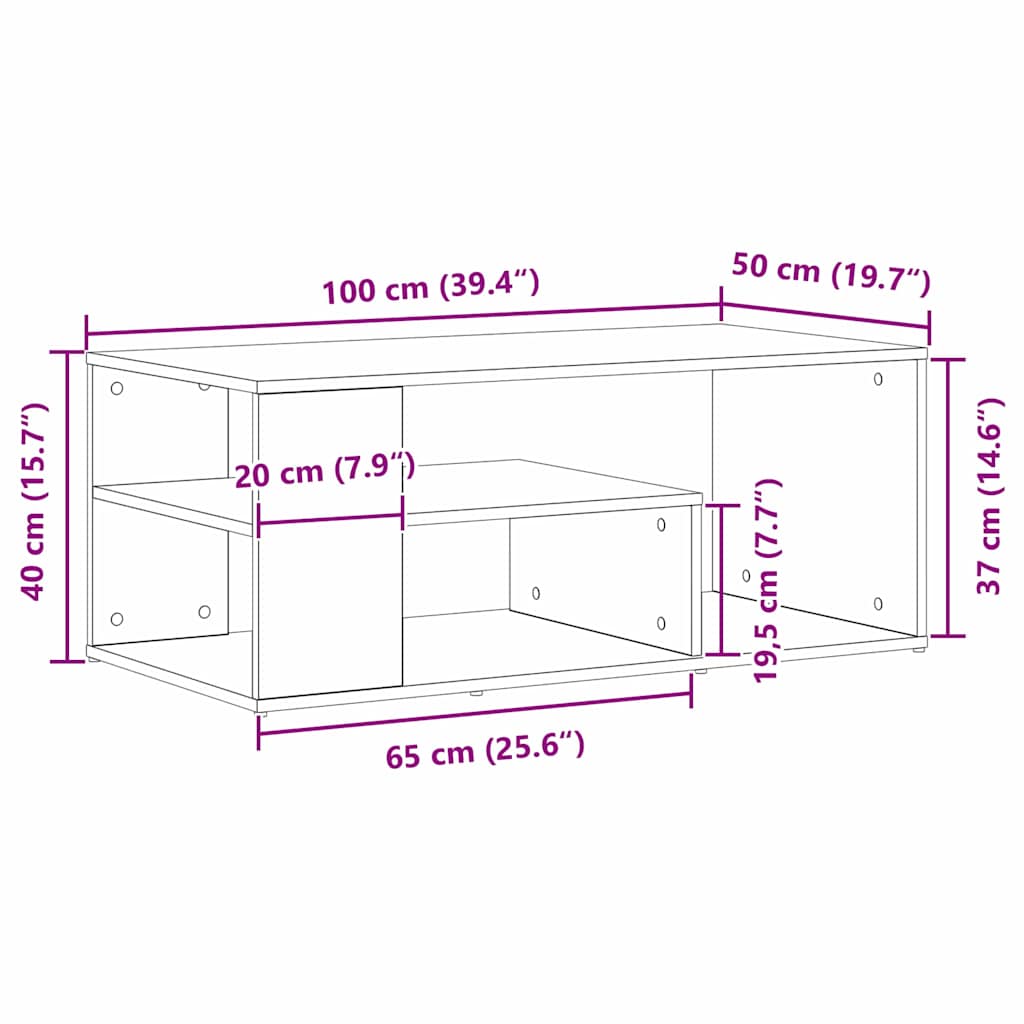 Τραπεζάκι σαλονιού Μαύρη Οξυά 100 x 50 x 40 cm - Pakobazaar