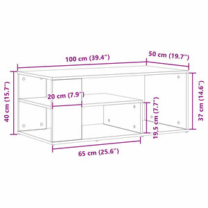 Τραπεζάκι σαλονιού Μαύρη Οξυά 100 x 50 x 40 cm - Pakobazaar