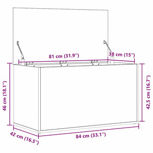 Κουτί αποθήκευσης Μαύρη Οξυά 84 x 42 x 46 cm Επεξεργασμένο ξύλο - Pakobazaar