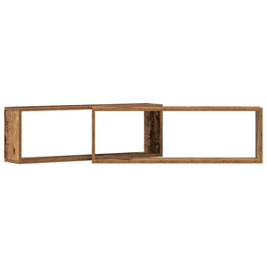 Ράφια Τοίχου με ράφι 2 pcs Παλιό ξύλο 80 x 15 x 26 εκ. - Pakobazaar