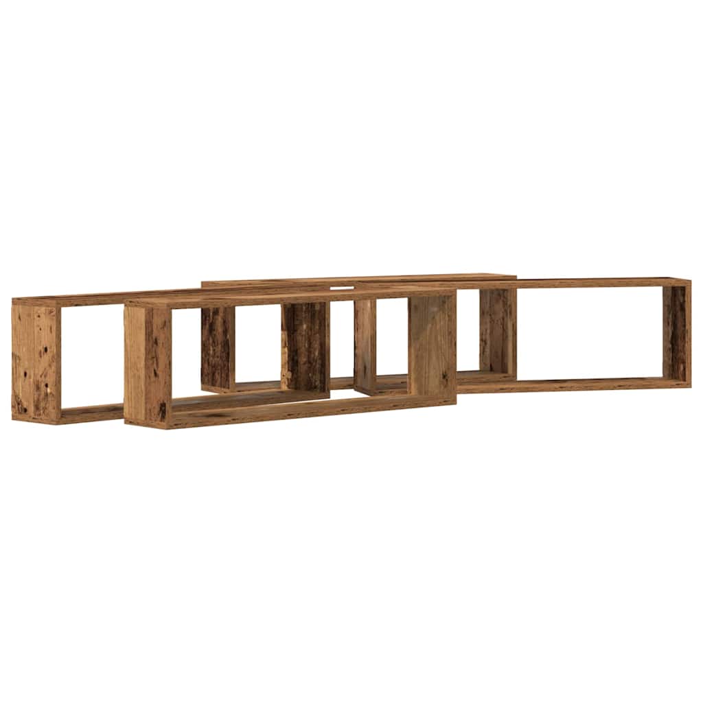 Ράφια Τοίχου με ράφι 4 pcs Παλιό ξύλο 80 x 15 x 26 εκ. - Pakobazaar