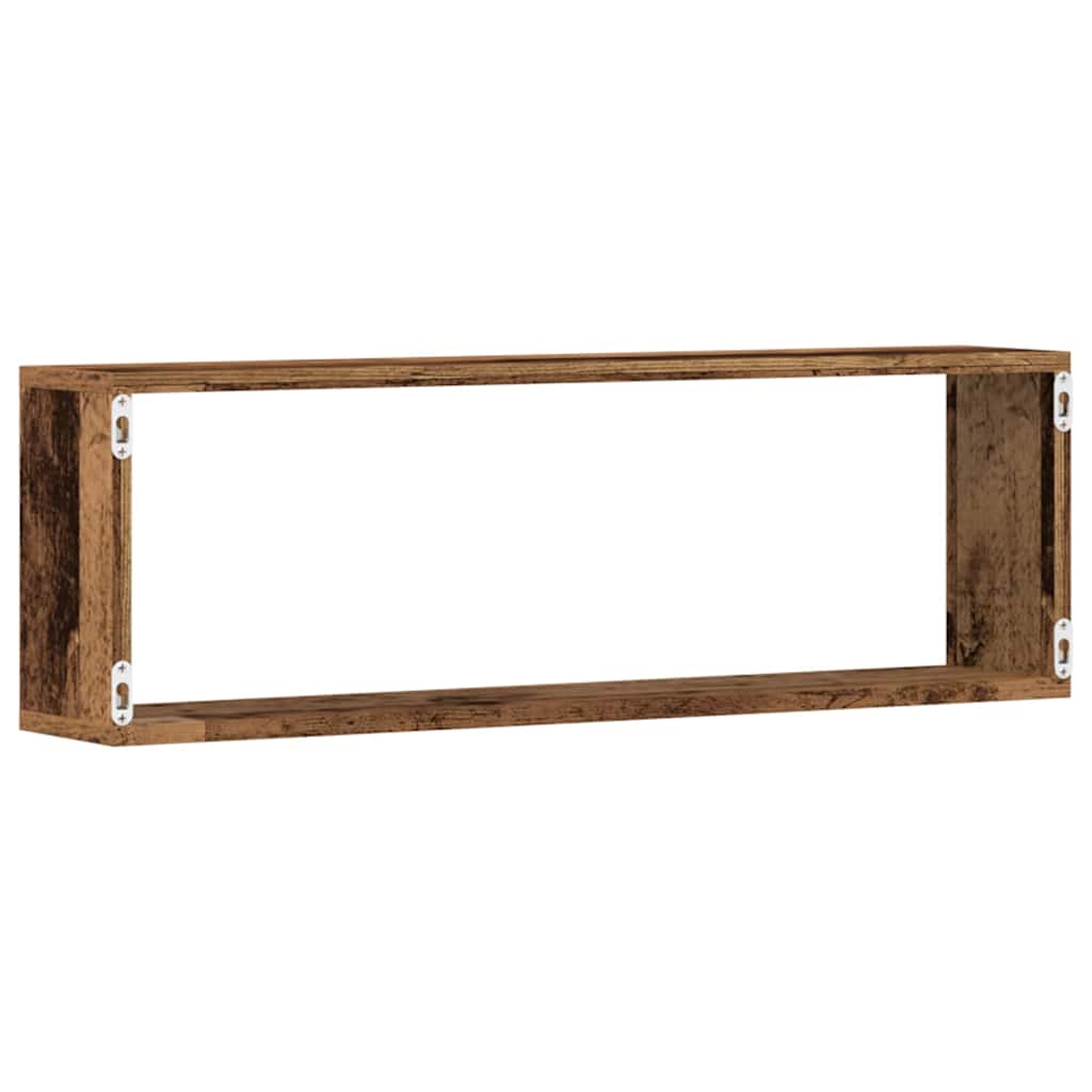 Ράφια Τοίχου με ράφι 4 pcs Παλιό ξύλο 80 x 15 x 26 εκ. - Pakobazaar