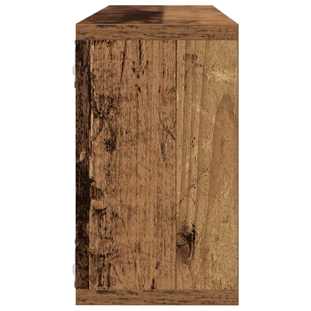 Ράφια Τοίχου με ράφι 4 pcs Παλιό ξύλο 80 x 15 x 26 εκ. - Pakobazaar