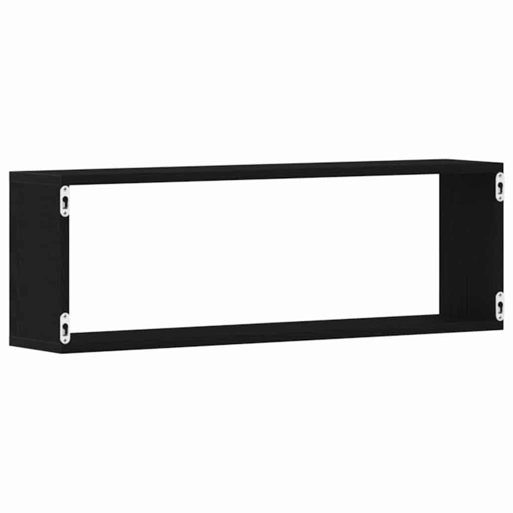 Ράφια Τοίχου με ράφι 4 pcs Μαύρη Οξυά 80 x 15 x 26 εκ. - Pakobazaar