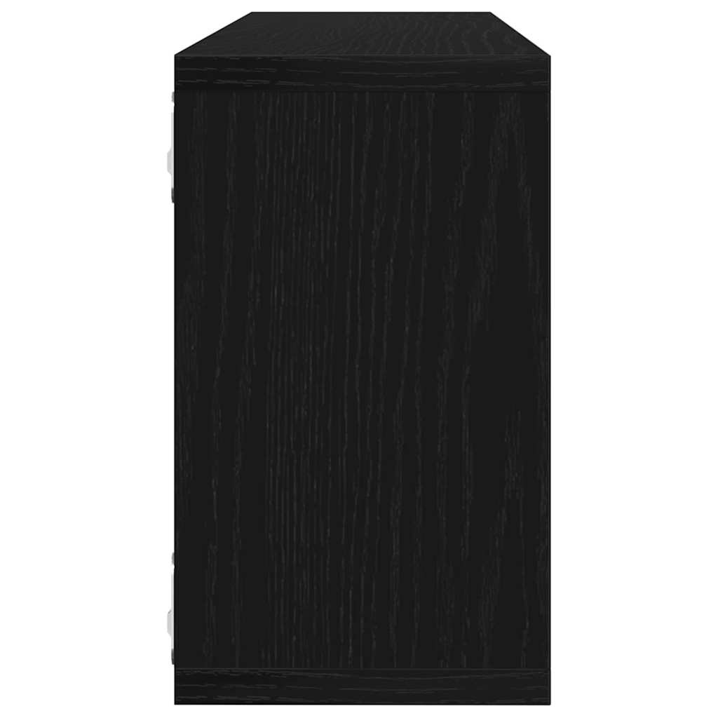 Ράφια Τοίχου με ράφι 4 pcs Μαύρη Οξυά 80 x 15 x 26 εκ. - Pakobazaar
