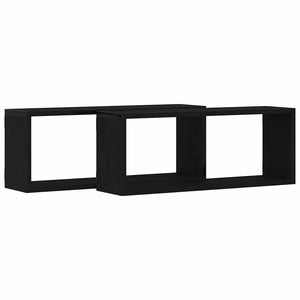 Ράφια Τοίχου με ράφι Επιτοίχιο 2 pcs Μαύρη Οξυά 60 x 15 x 23 cm - Pakobazaar