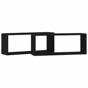 Ράφια Τοίχου με ράφι Επιτοίχιο 2 pcs Μαύρη Οξυά 60 x 15 x 23 cm - Pakobazaar