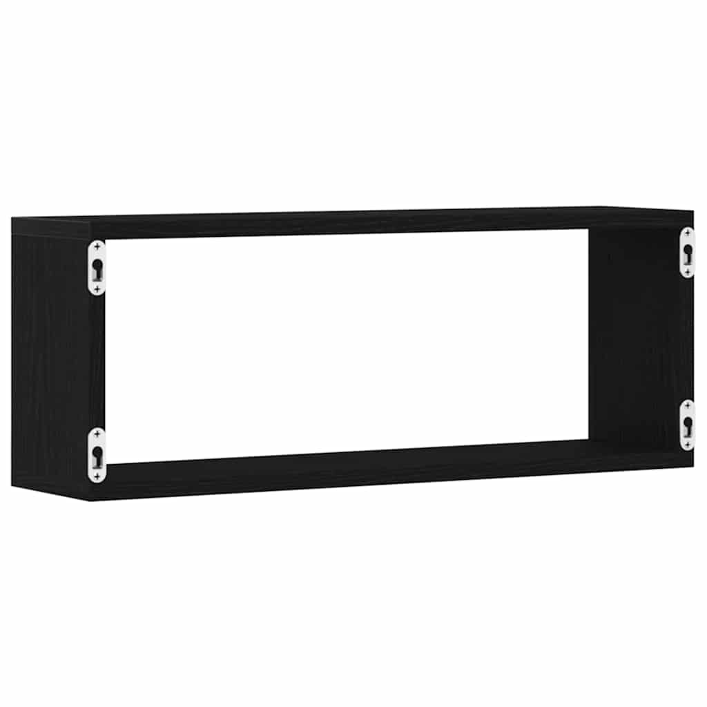 Ράφια Τοίχου με ράφι Επιτοίχιο 2 pcs Μαύρη Οξυά 60 x 15 x 23 cm - Pakobazaar