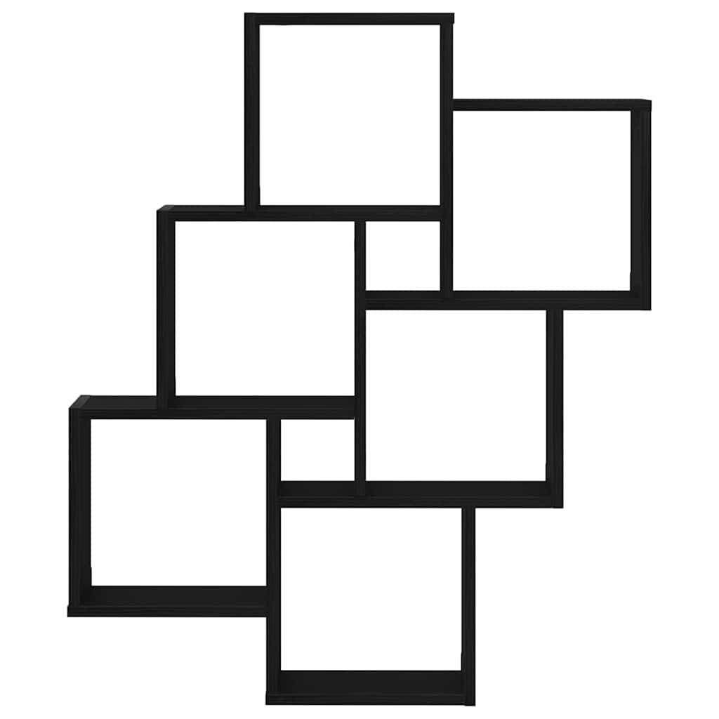 Ράφι Τοίχου Μαύρη Οξυά 78 x 15 x 93 εκ Επεξεργασμένο ξύλο