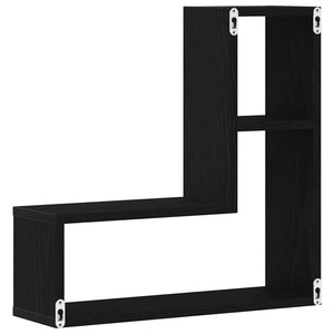Ράφι Τοίχου 2 pcs Μαύρη Οξυά 50 x 15 x 85 εκ Επεξεργασμένο ξύλο - Pakobazaar