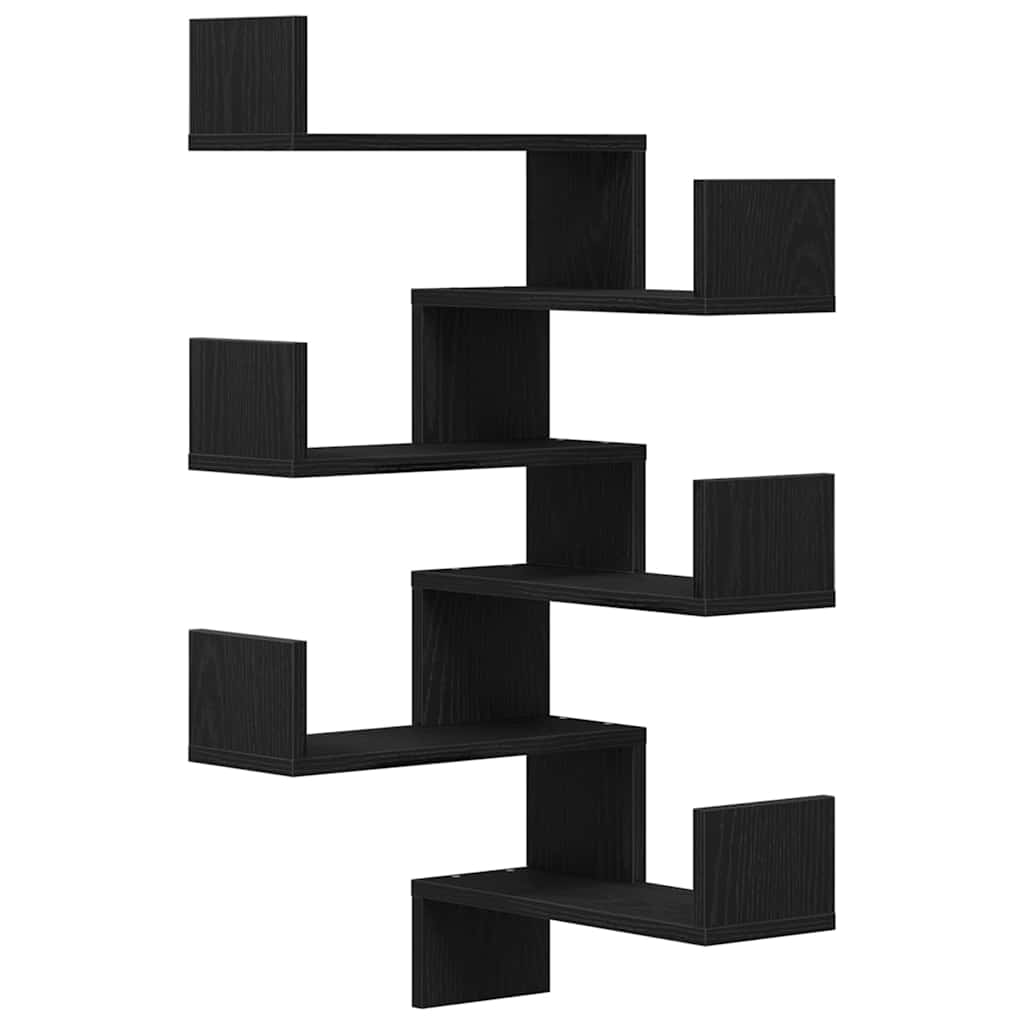 Ράφι Τοίχου με ράφι 2 pcs Μαύρη Οξυά 40 x 40 x 49,5 εκ.