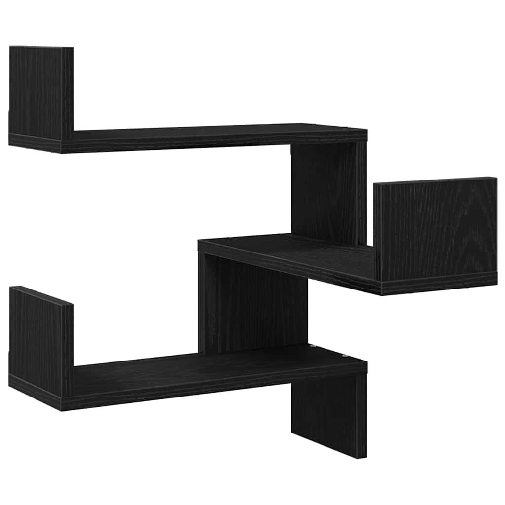 Ράφι Τοίχου με ράφι 2 pcs Μαύρη Οξυά 40 x 40 x 49,5 εκ.