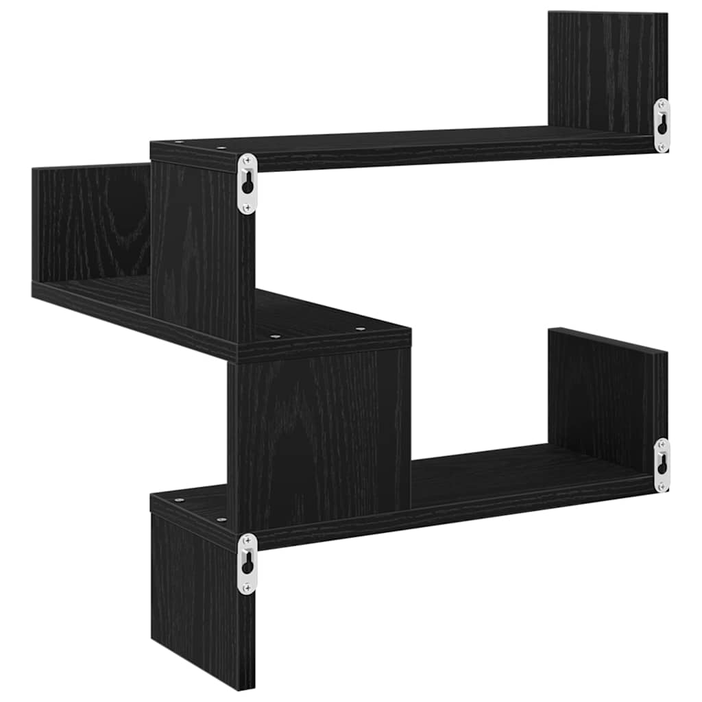 Ράφι Τοίχου με ράφι 2 pcs Μαύρη Οξυά 40 x 40 x 49,5 εκ.