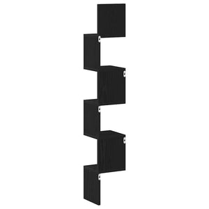 Γωνιακό ράφι Επιτοίχιο Μαύρη Οξυά 20 x 20 x 127,5 cm