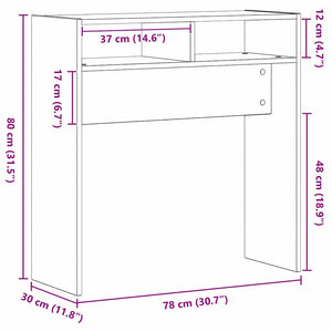 Τραπέζι κονσόλας Μαύρη Οξυά 78 x 30 x 80 εκ. Επεξεργασμένο Ξύλο