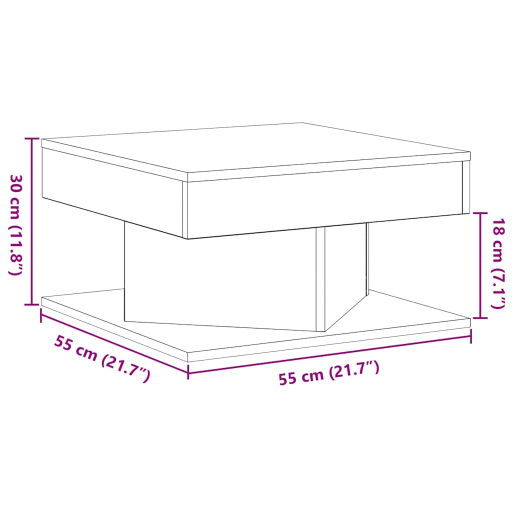 Τραπεζάκι σαλονιού Μαύρη Οξυά 57 x 57 x 30 εκ. - Pakobazaar