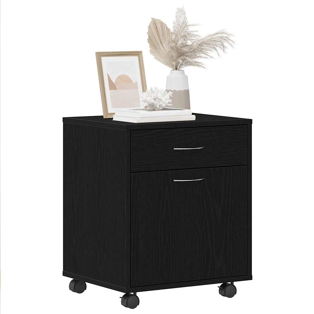 Ντουλάπι με ροδάκια με τροχούς Μαύρη δρυς 45 x 38 x 54 εκ - Pakobazaar