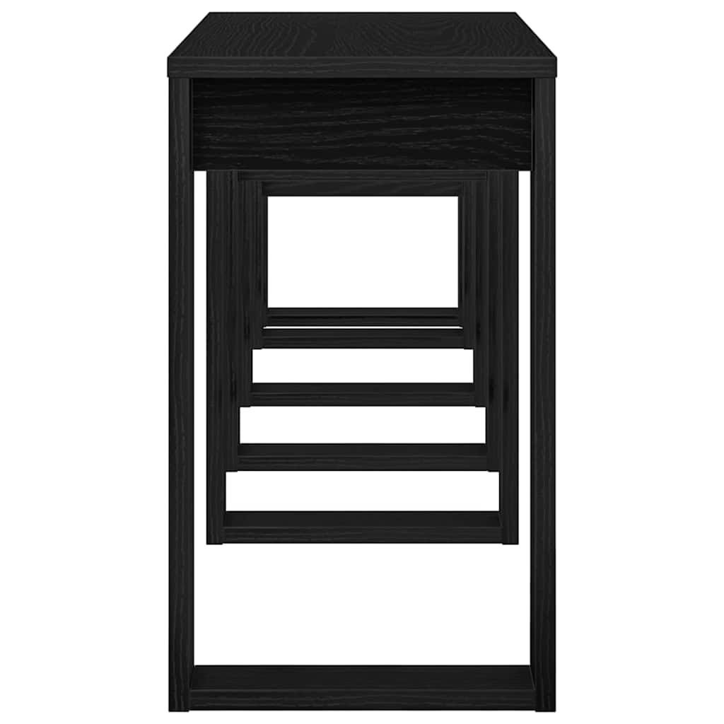 Ένθετα τραπέζια 3 pcs Μαύρη Οξυά Επεξεργασμένο ξύλο - Pakobazaar